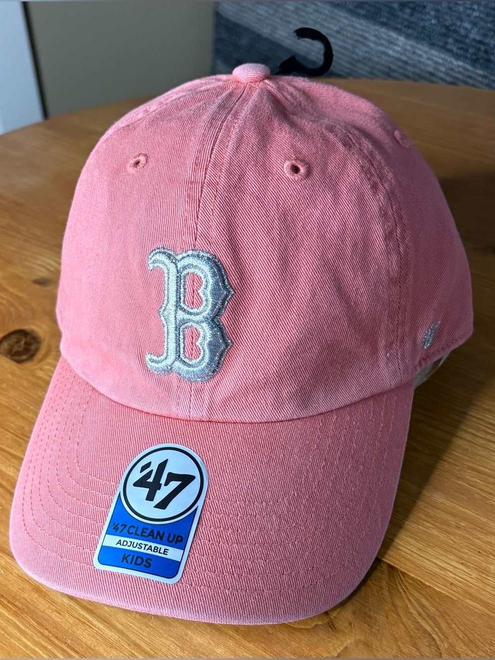 NWT ‘47 Brand Kids Boston Red Sox Pale Pink MLB Baseball Strapback Hat